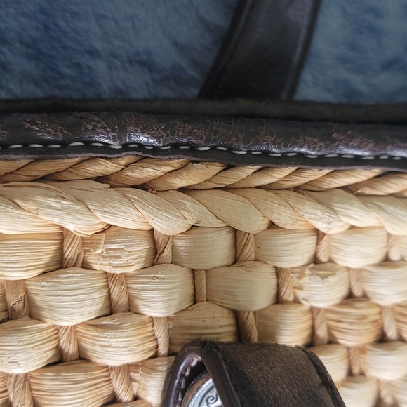 Ego Floral Woven Tote Bag with Brown Straps - Picture 9 of 9